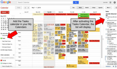 Picture of Google Calendar with Tasks enabled